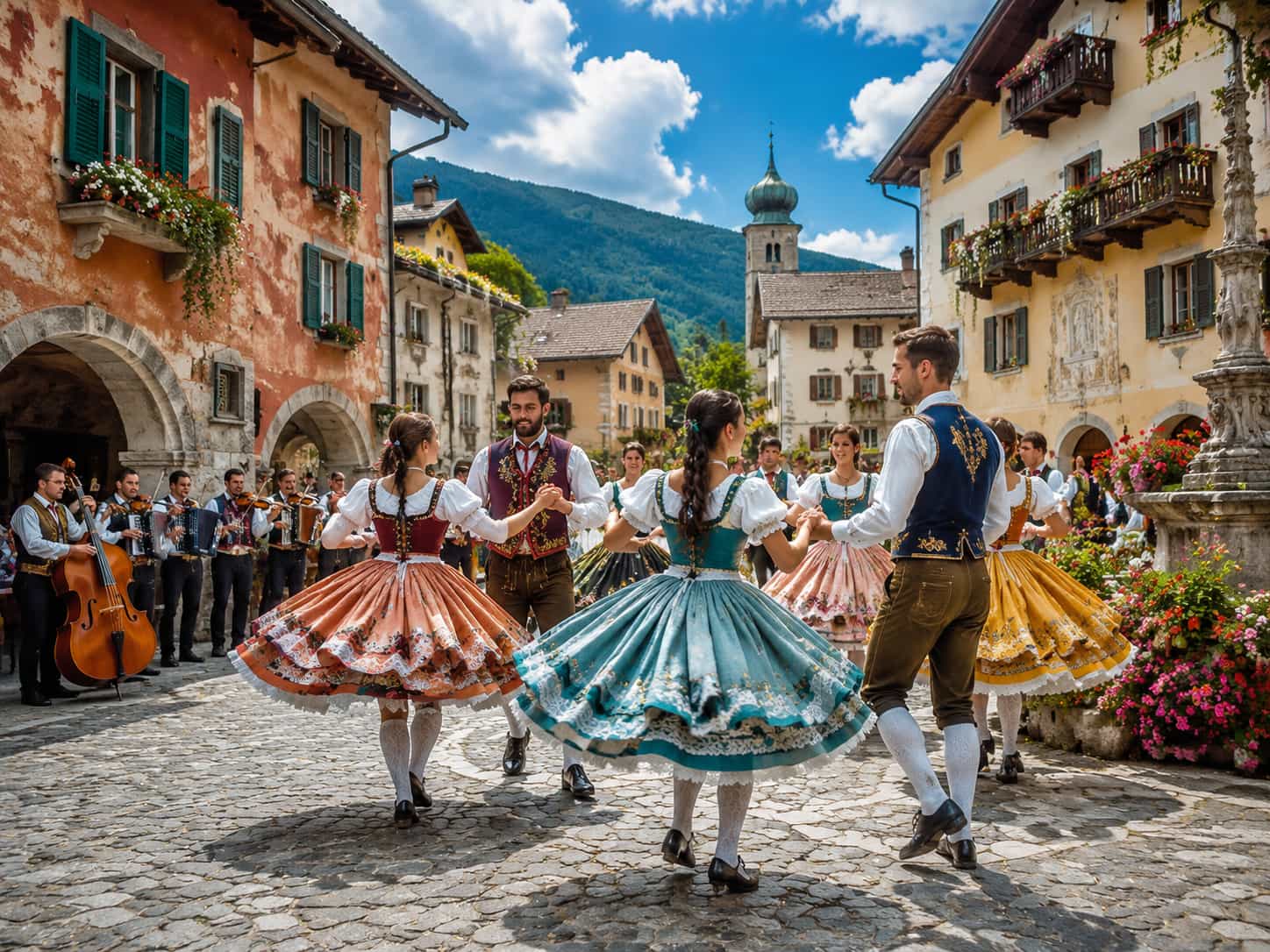 Summer Folk Dance Under Clear Skies